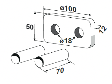 Pipe Cover Kit - 50mm Pipe Centers