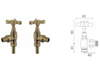 Elegant Classic Stainless Steel - Square Manuel Valve Kit